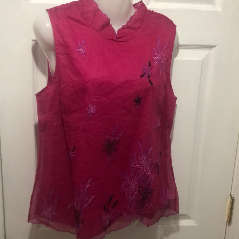 Delicate Red Blouse with Beautiful embroidery